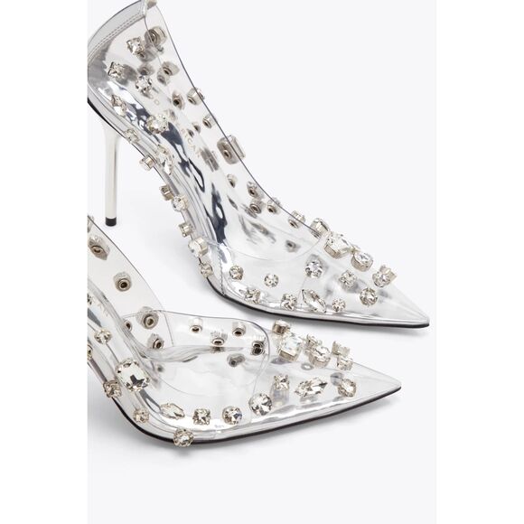 Good American Women's Diamonds Forever Stiletto Clear Pumps SIZE 11.5 NEW - Picture 5 of 14